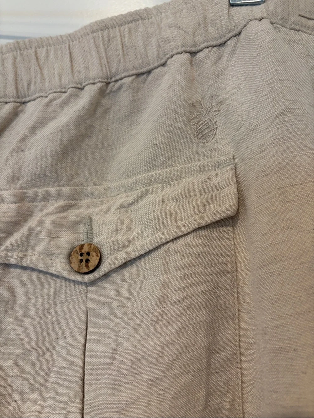 Cubavera Men's Linen Blend Drawstring Beach Pants Beige Khaki Size XL 40-42